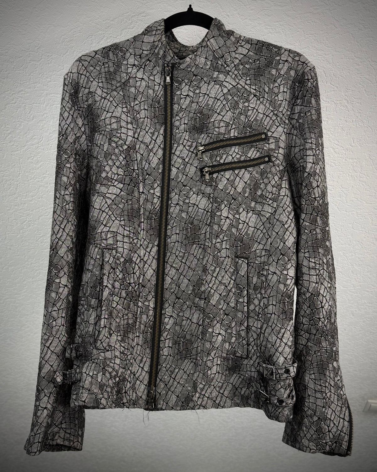 Tornado Mart Crocodile Woven Double Zip Jacket