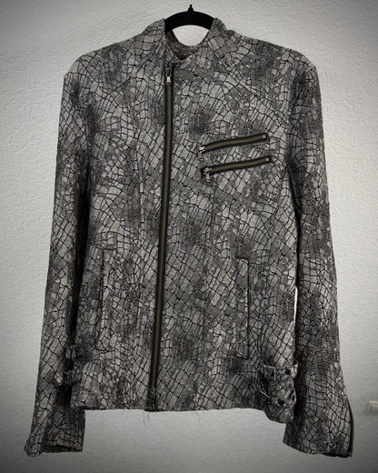 Tornado Mart Crocodile Woven Double Zip Jacket