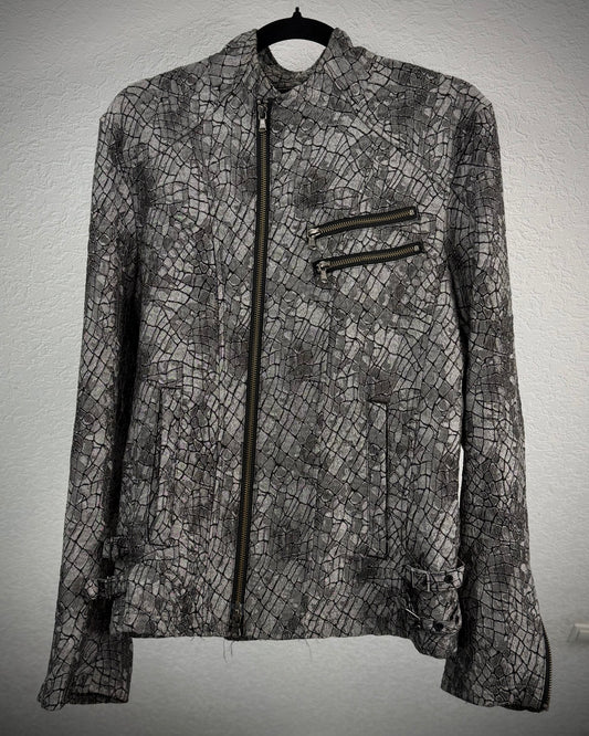 Tornado Mart Crocodile Woven Double Zip Jacket