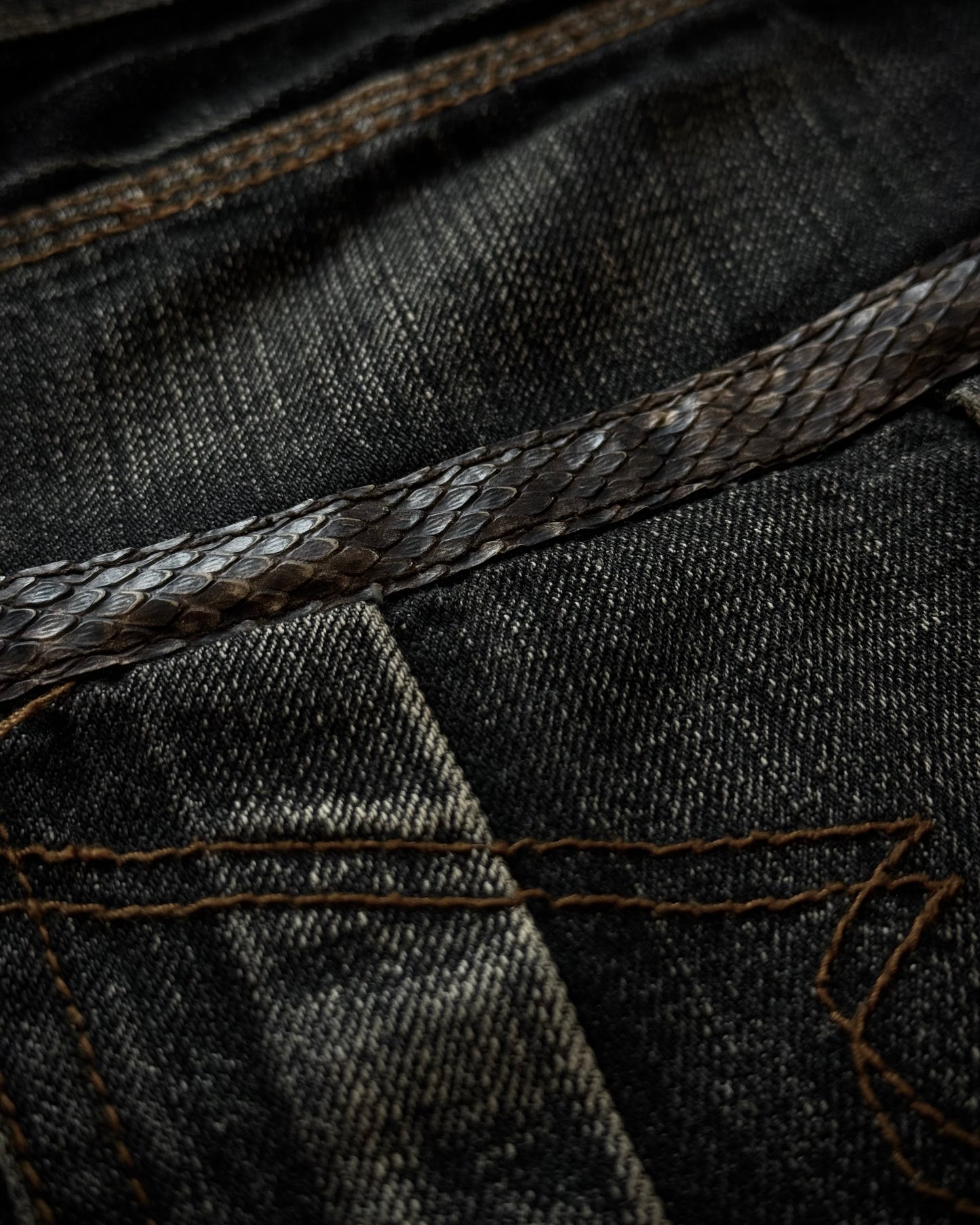 Semantic Design Python Detailed Silver Splatter Bootcut Jeans