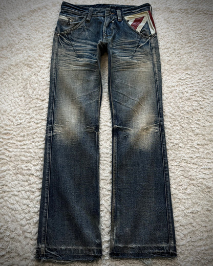 Nicole Club Leather UK Flag Whiskered Denim