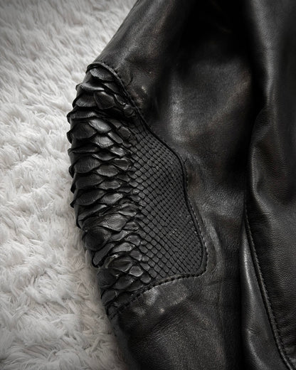 IfSixWasNine Python Elbow Horse Leather Jacket