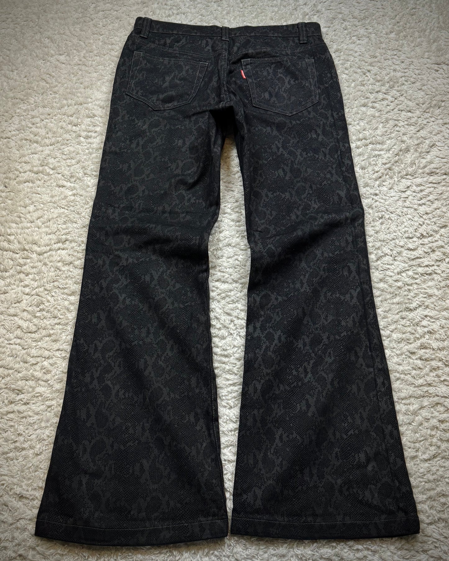 Tornado Mart Python Pattern Flared Pants