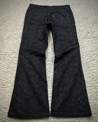 Tornado Mart Python Pattern Flared Pants