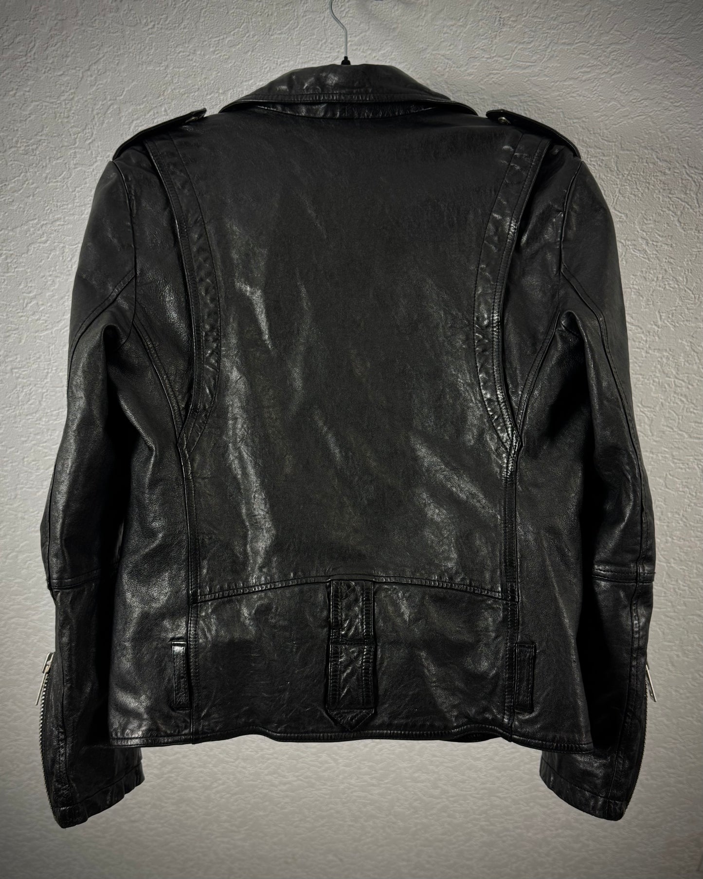 D&J Collection Leather Biker Jacket