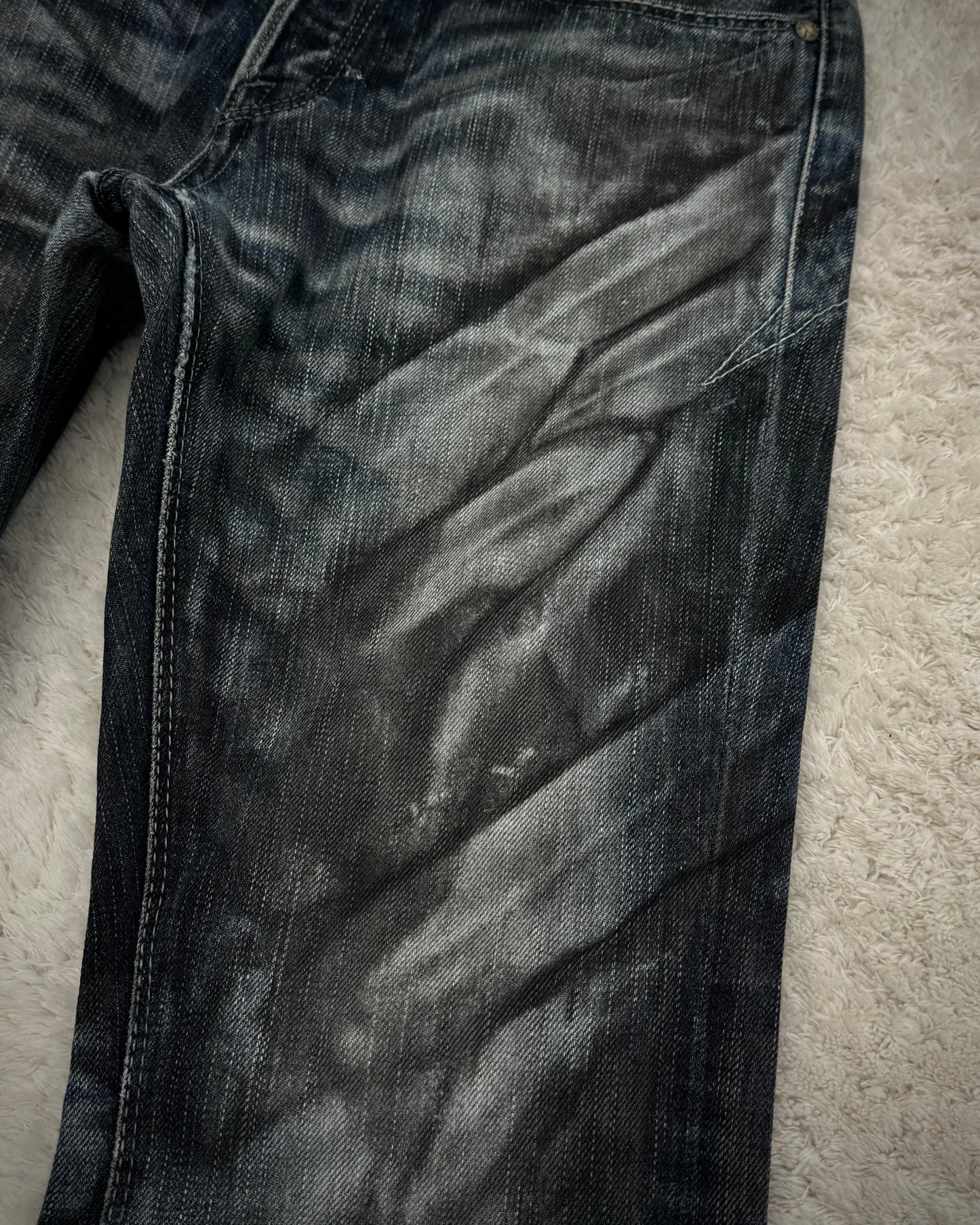 Fuga Claw Marks Washed Snakeskin Flared Jeans