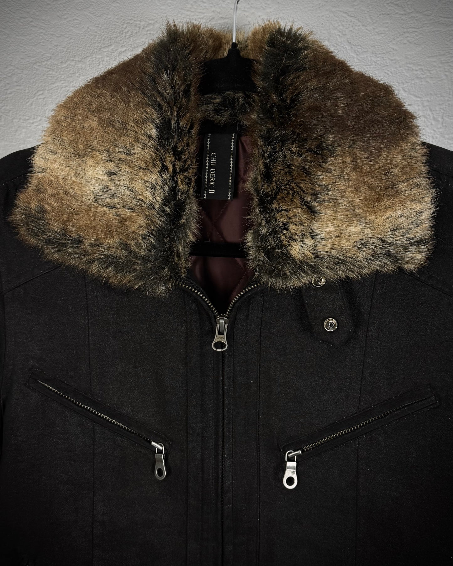 Chil Deric II Fur Collar Suede Jacket