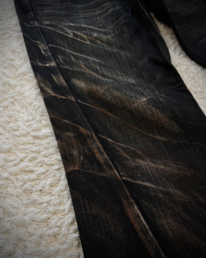 Tornado Mart Mud Clawmarks Washed Spiral Flared Jeans