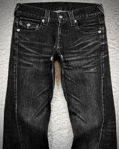 Tornado Mart Clawmarks Washed Spiral Flared Jeans