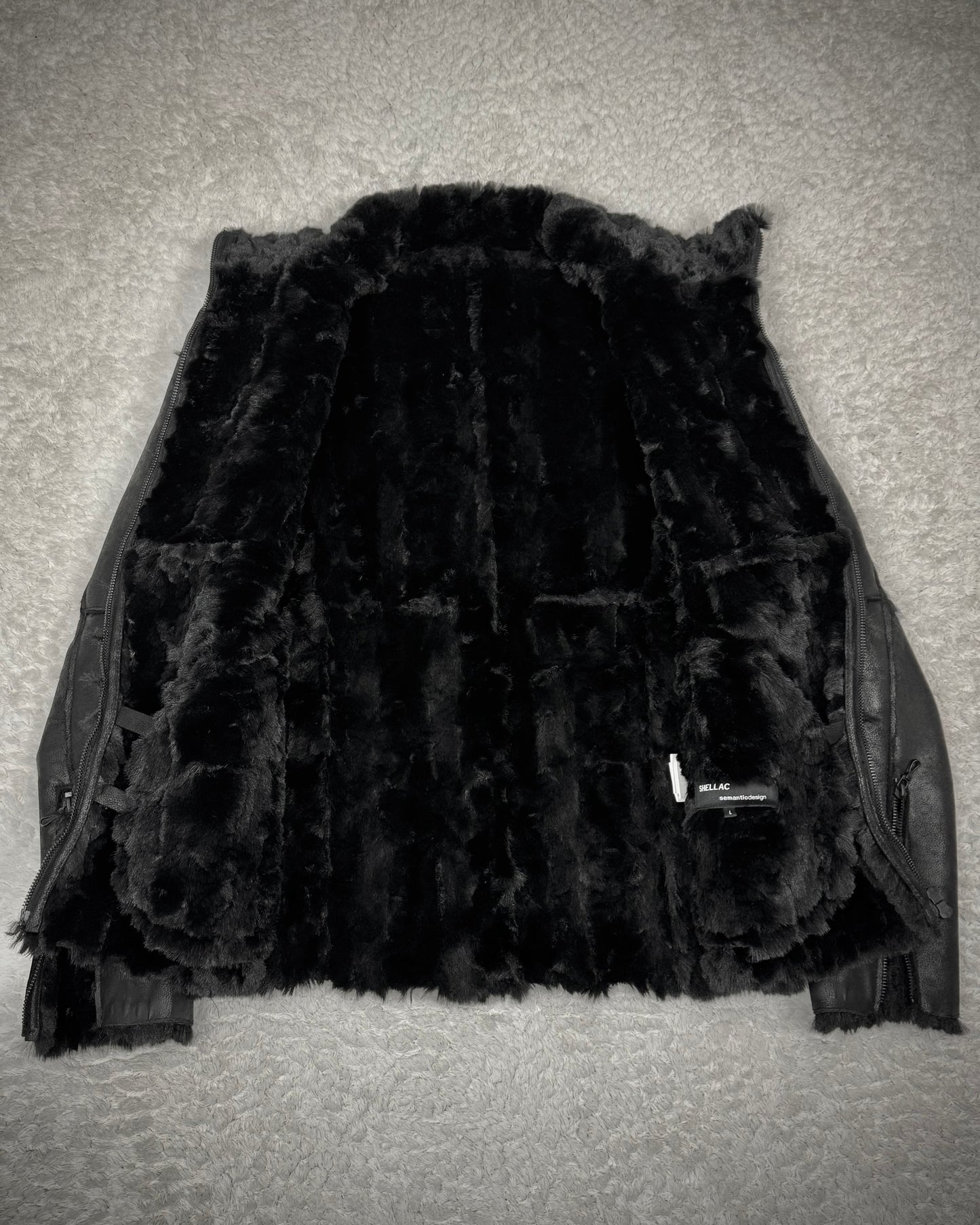 Shellac x Semantic Design Full Fur Interior Leather Jacket