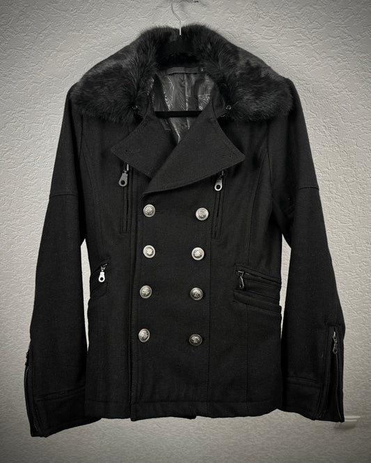 Fuga Fur Collar Napoleon Wool Jacket