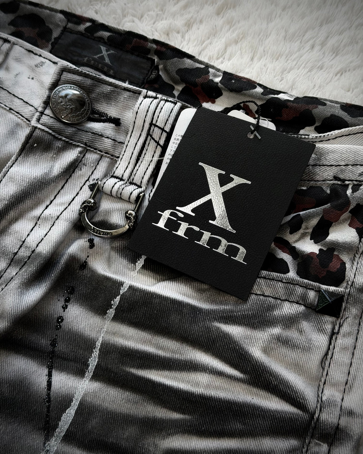 Xfrm Luster Splatter Clawmarks Studded Flared Jeans