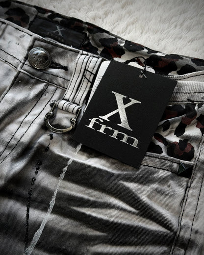 Xfrm Luster Splatter Clawmarks Studded Flared Jeans