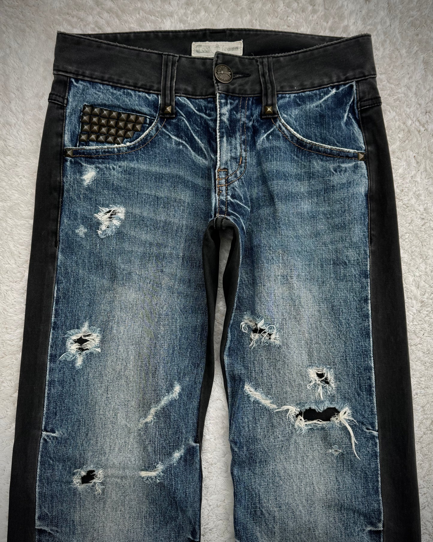 Cook Jeans Two Tone Split Studded Denim