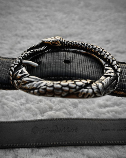 Tornado Mart Snake Buckle Textured Belt