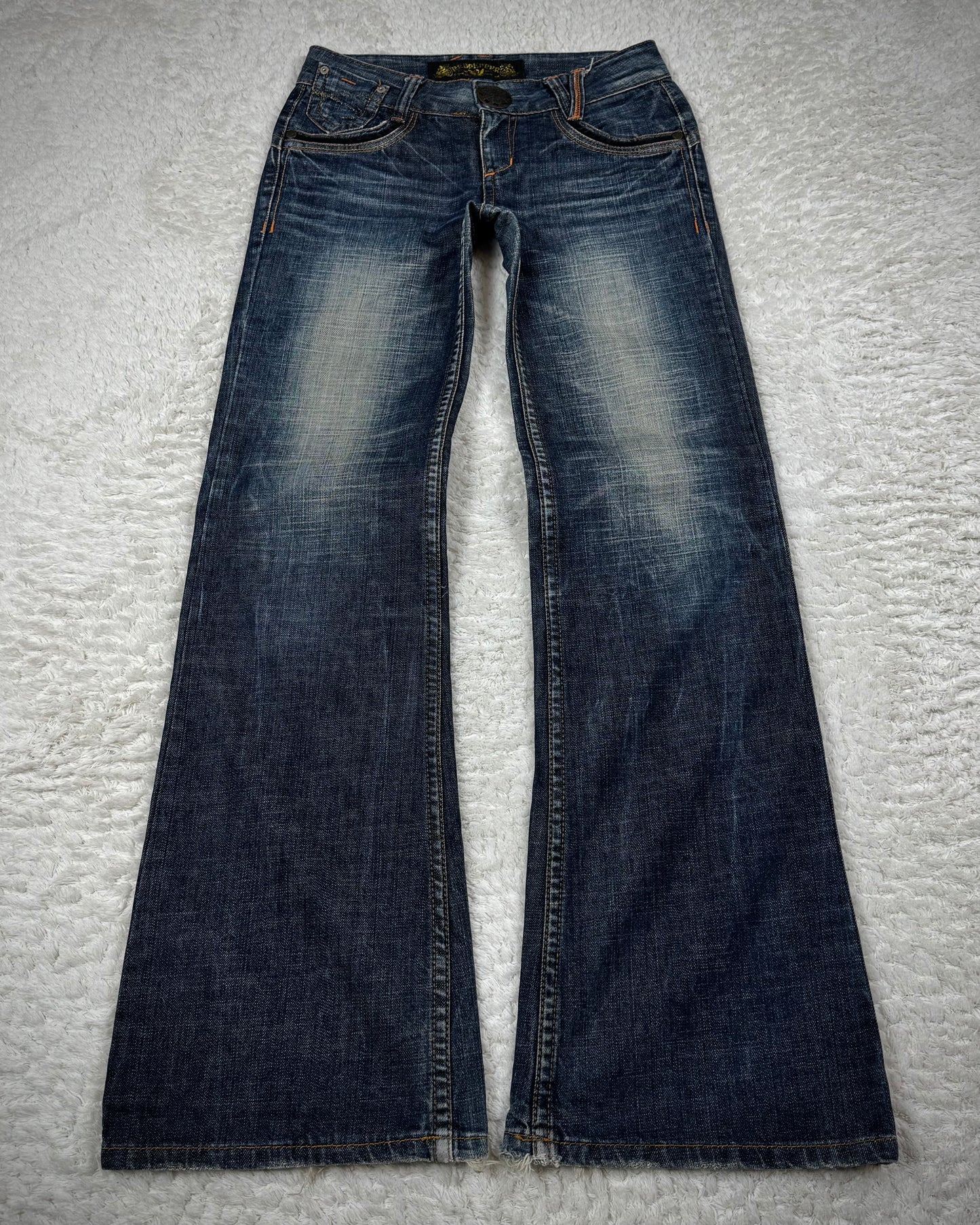 Red Pepper Vintage Embroidered Flared Denim