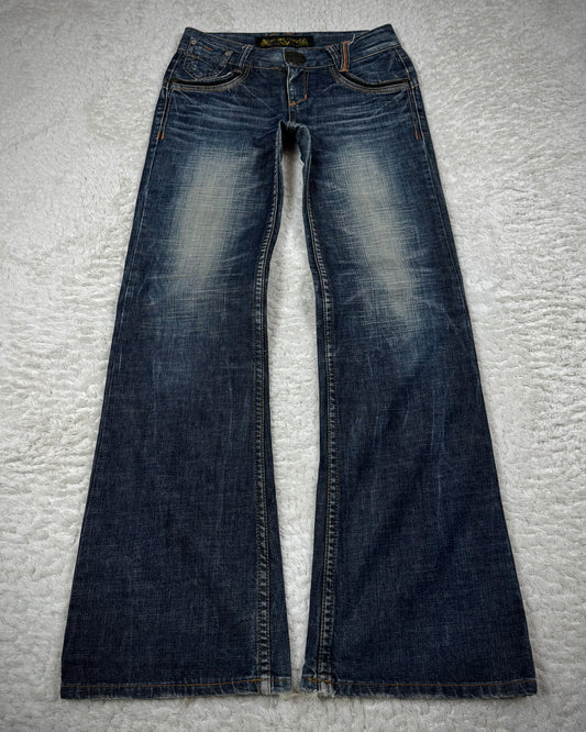 Red Pepper Vintage Embroidered Flared Denim