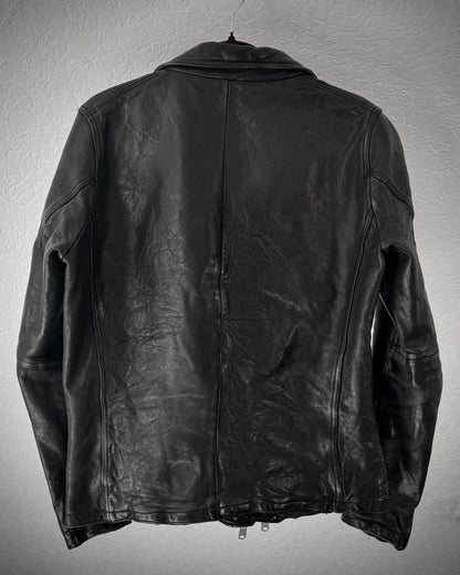 Fuga Double Zip Quilted Leather Biker Jacket