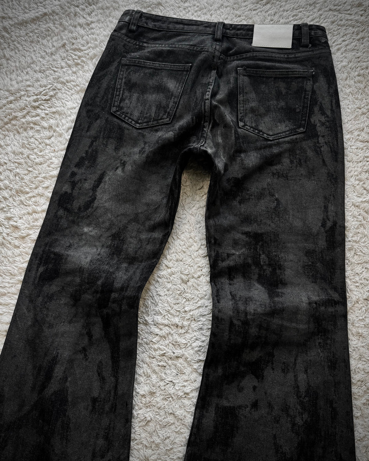 Mijko Charcoal Washed Flared Jeans
