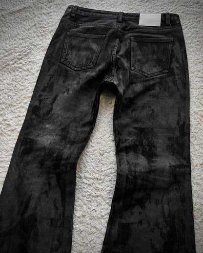 Mijko Charcoal Washed Flared Jeans