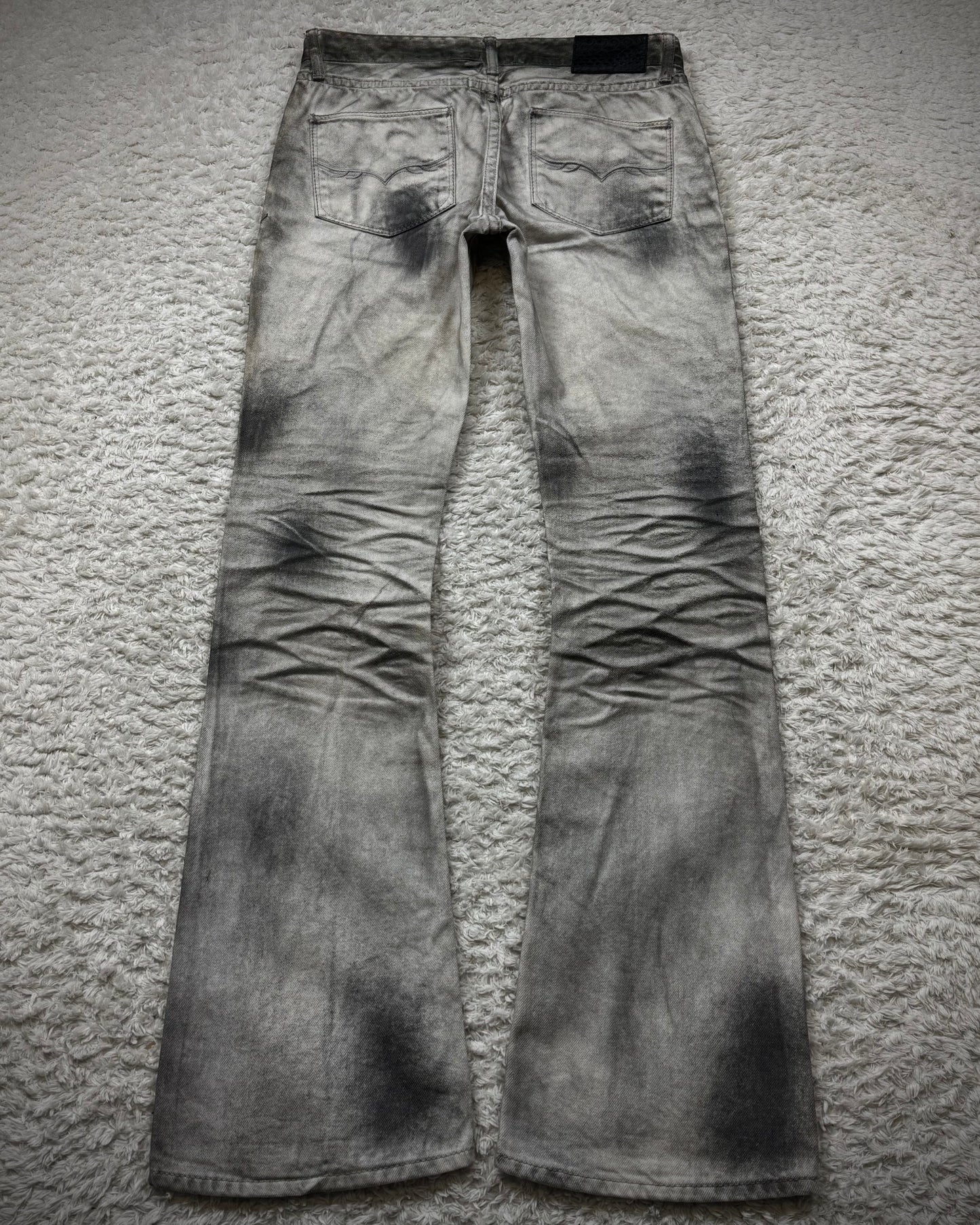 Fuga Clawmarks Coated Python Flared Jeans