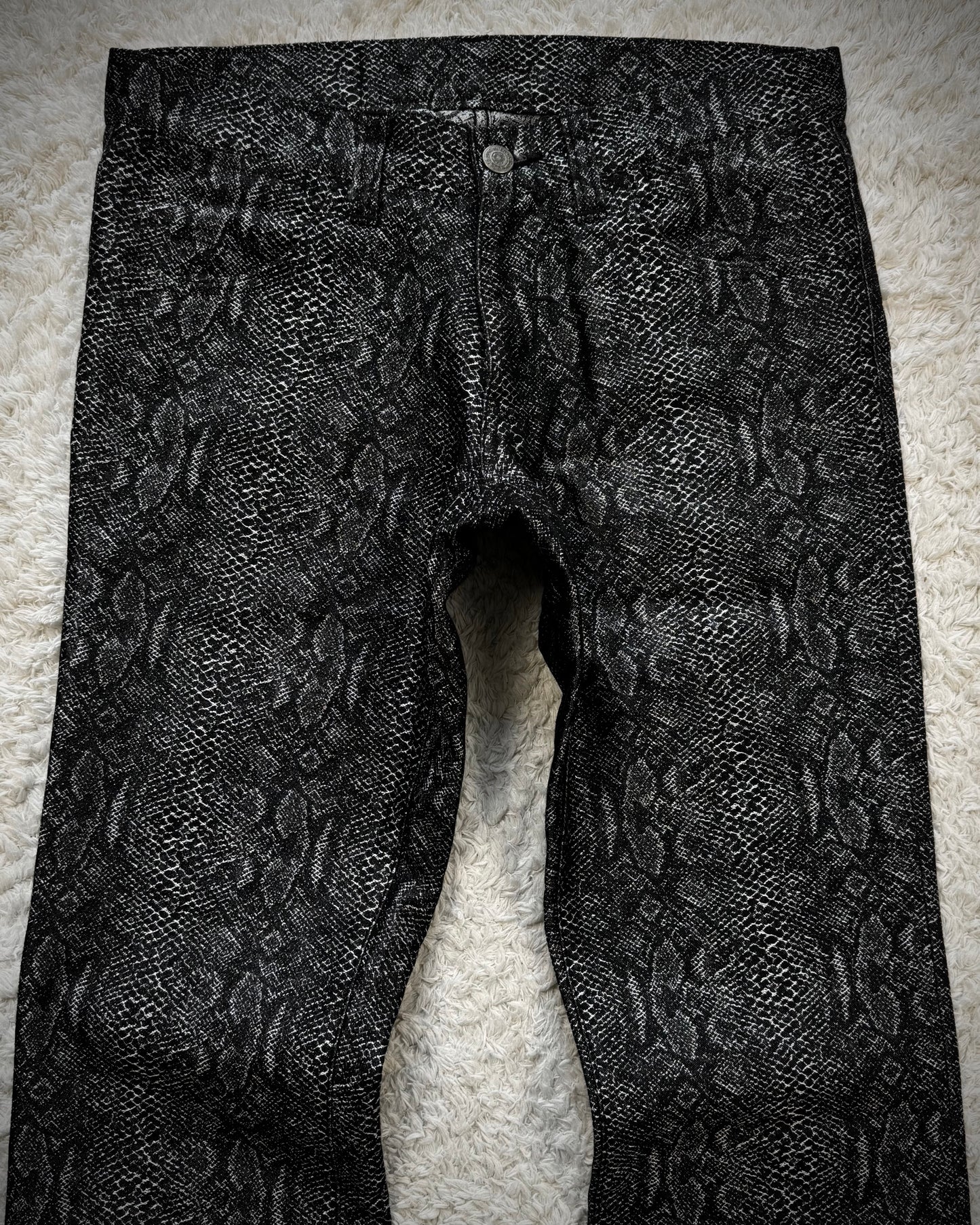 Tornado Mart Woven Python Slim Bootcut Pants