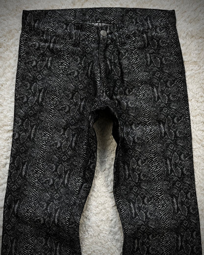 Tornado Mart Woven Python Slim Bootcut Pants
