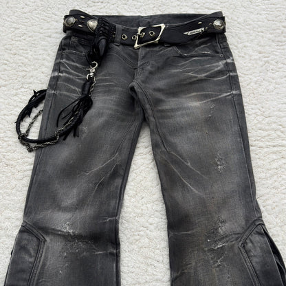 Tornado Mart Hidden Lace-Up Flared Jeans