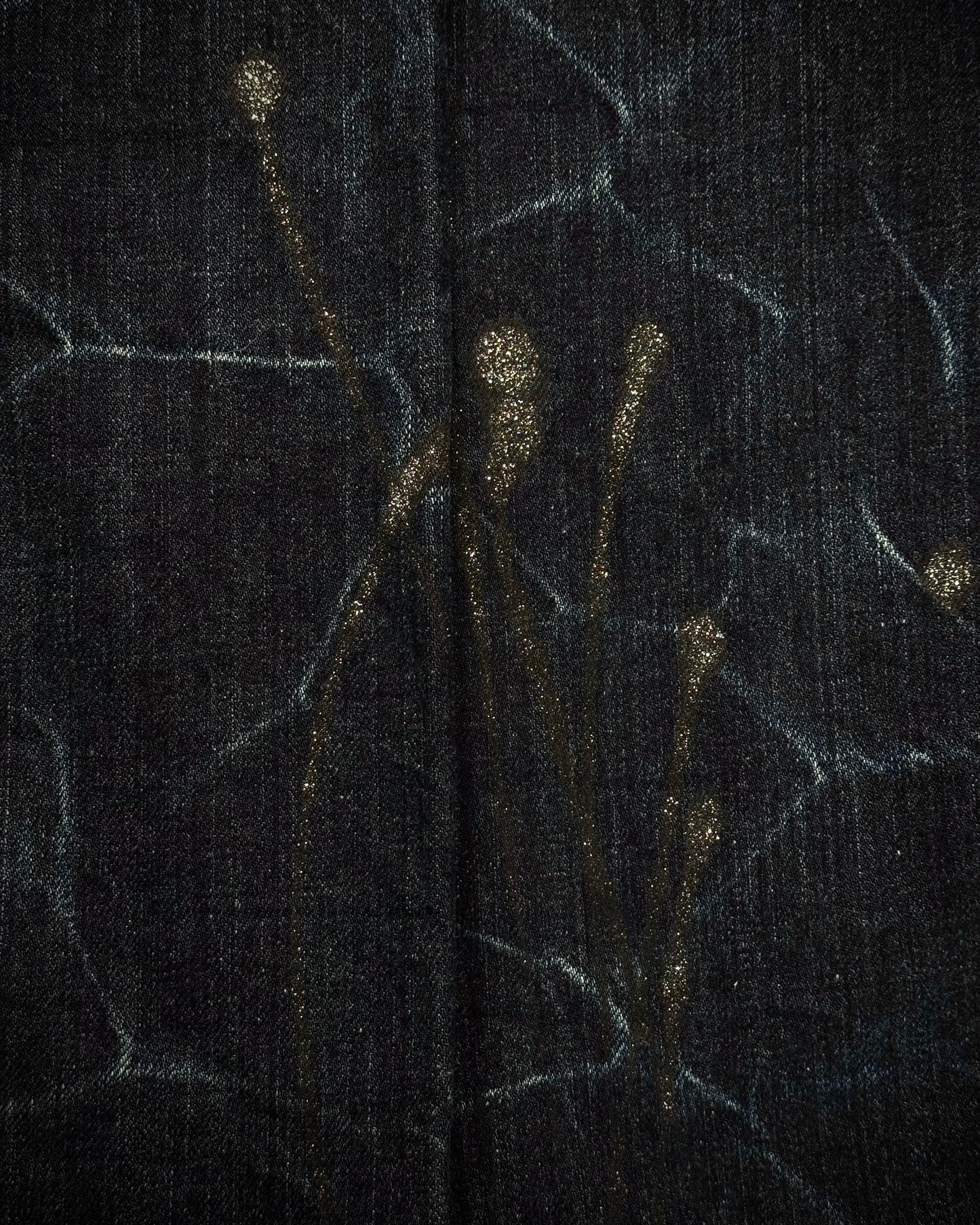 Travas Luster Splatter Clawmarks Washed Bootcut Denim