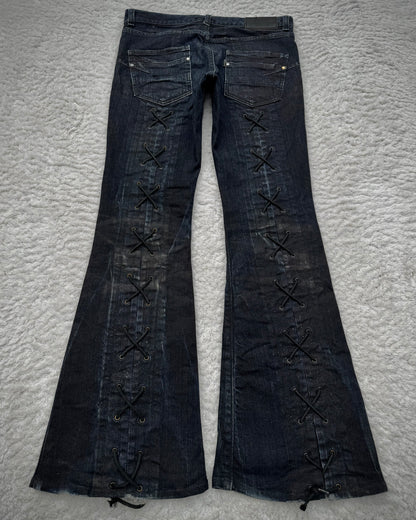 Tornado Mart Backlace Flared Denim