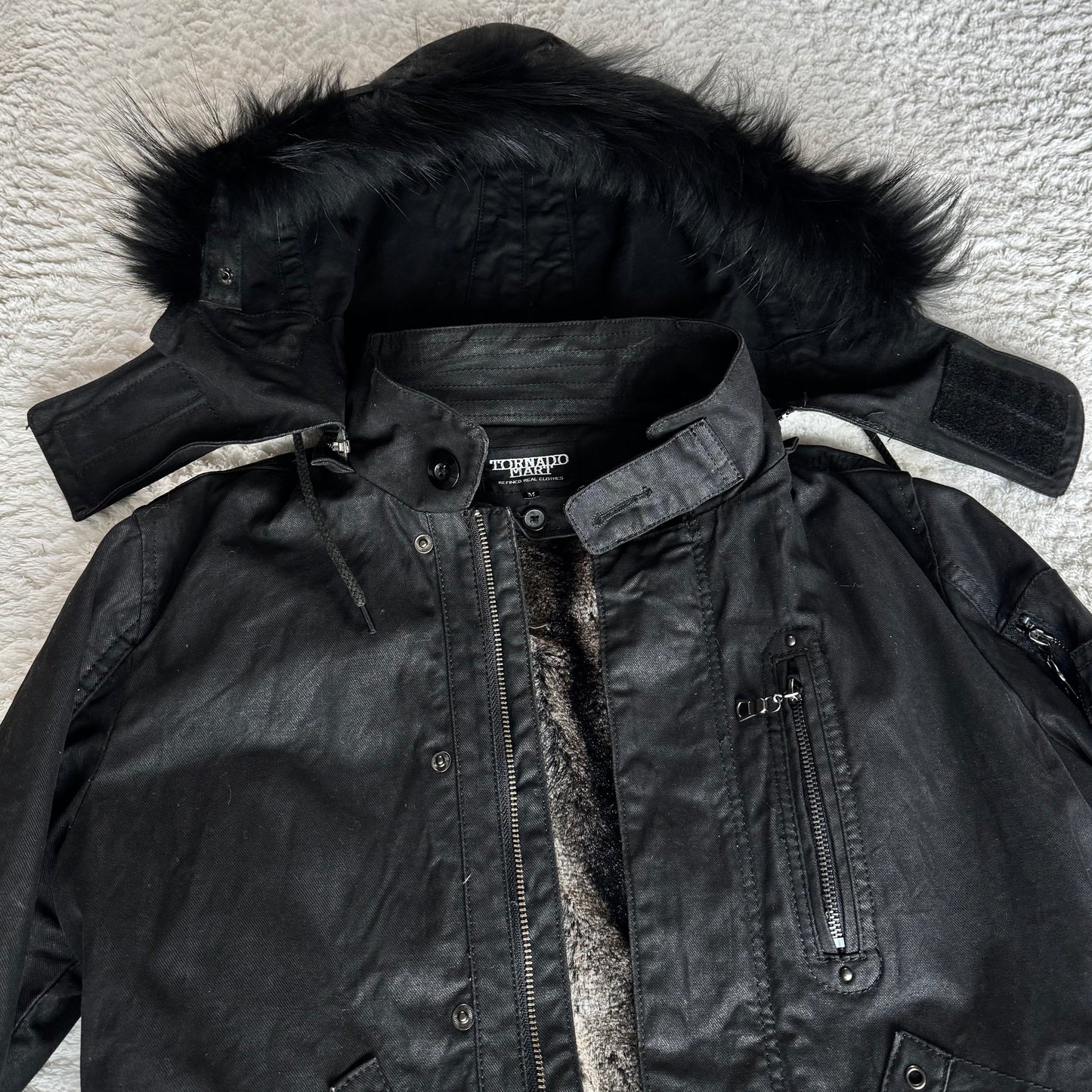 Tornado Mart Waxed Raccoon Fur Parka