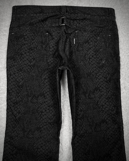 Tornado Mart Shadow Python Pattern Flared Pants