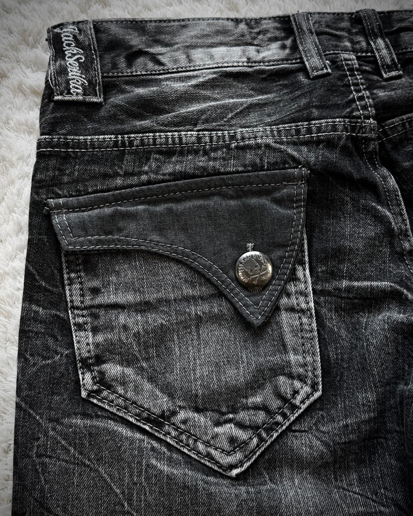 Jack Serika Spider Web Clawmarks Flared Jeans