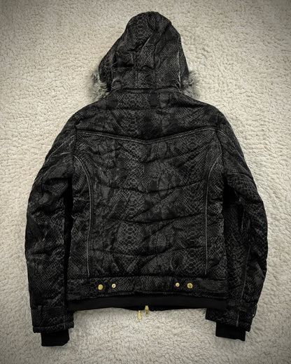 Bernings Sho Python Pattern Fur Hood Puffer Jacket