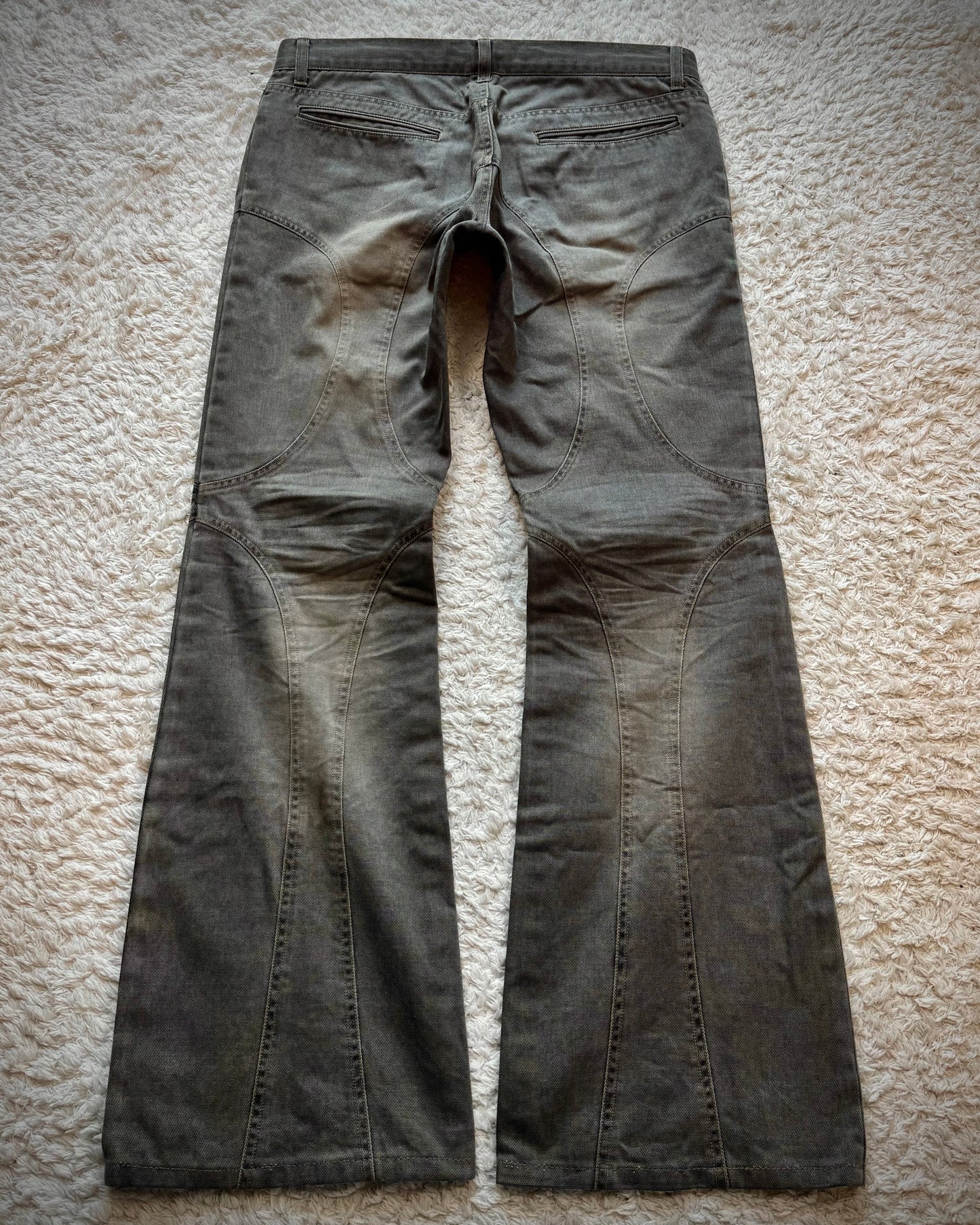 Patrick Cox Mud Washed Lace Up Flared Pants