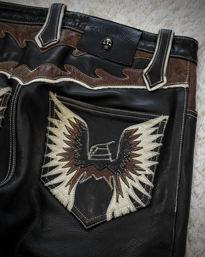 Yasuyuki Ishii Tribe Flared Leather Pants