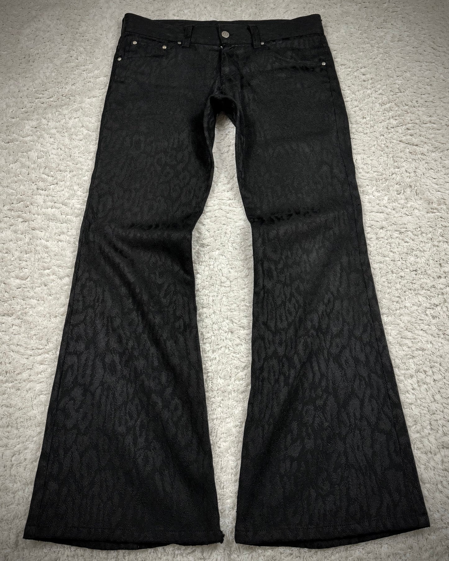 Tornado Mart Leopard Pattern Flared Dress Pants