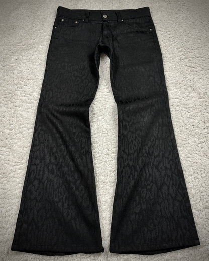 Tornado Mart Leopard Pattern Flared Dress Pants