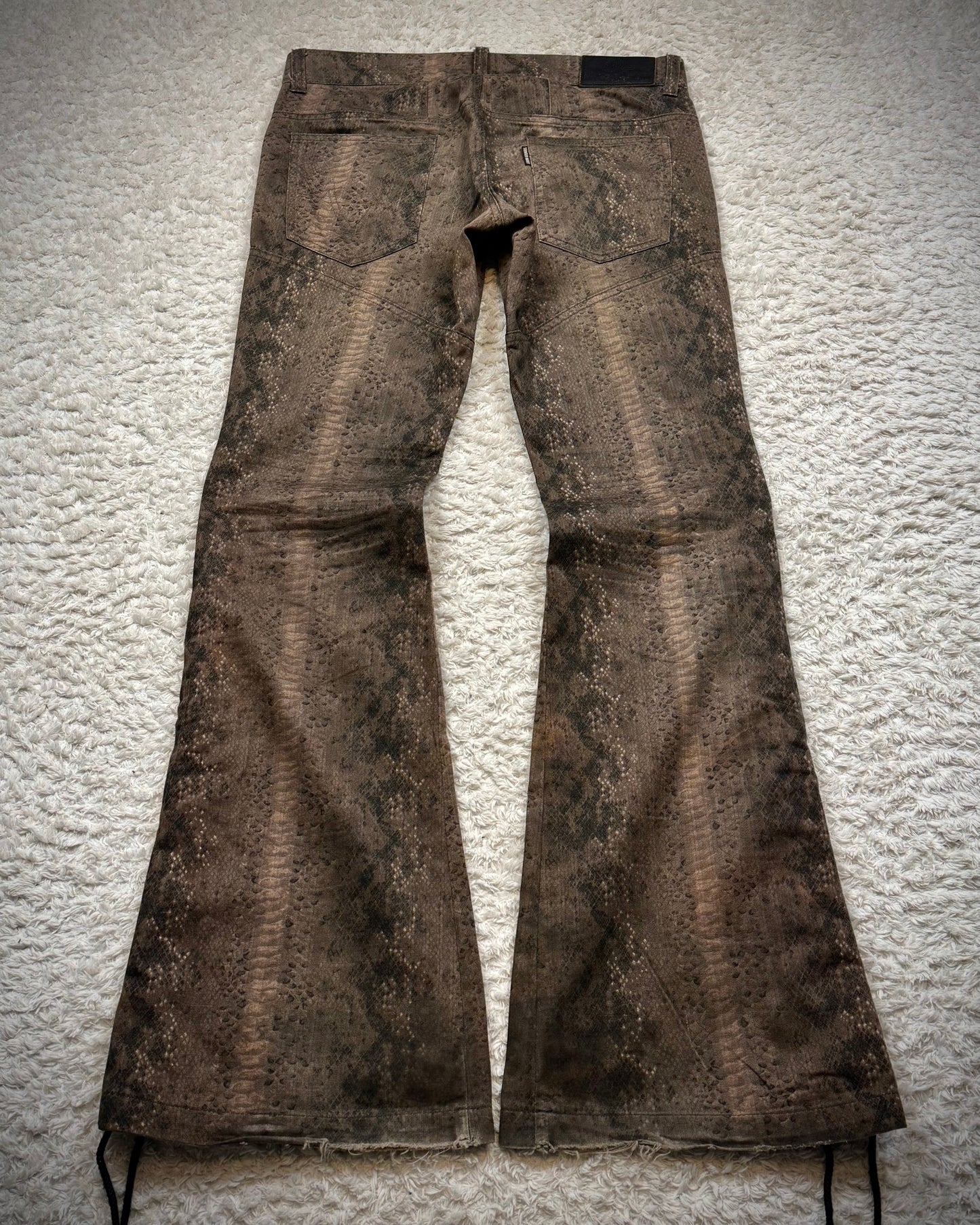 Tornado Mart Python Lace Up Flared Pants
