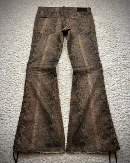 Tornado Mart Python Lace Up Flared Pants