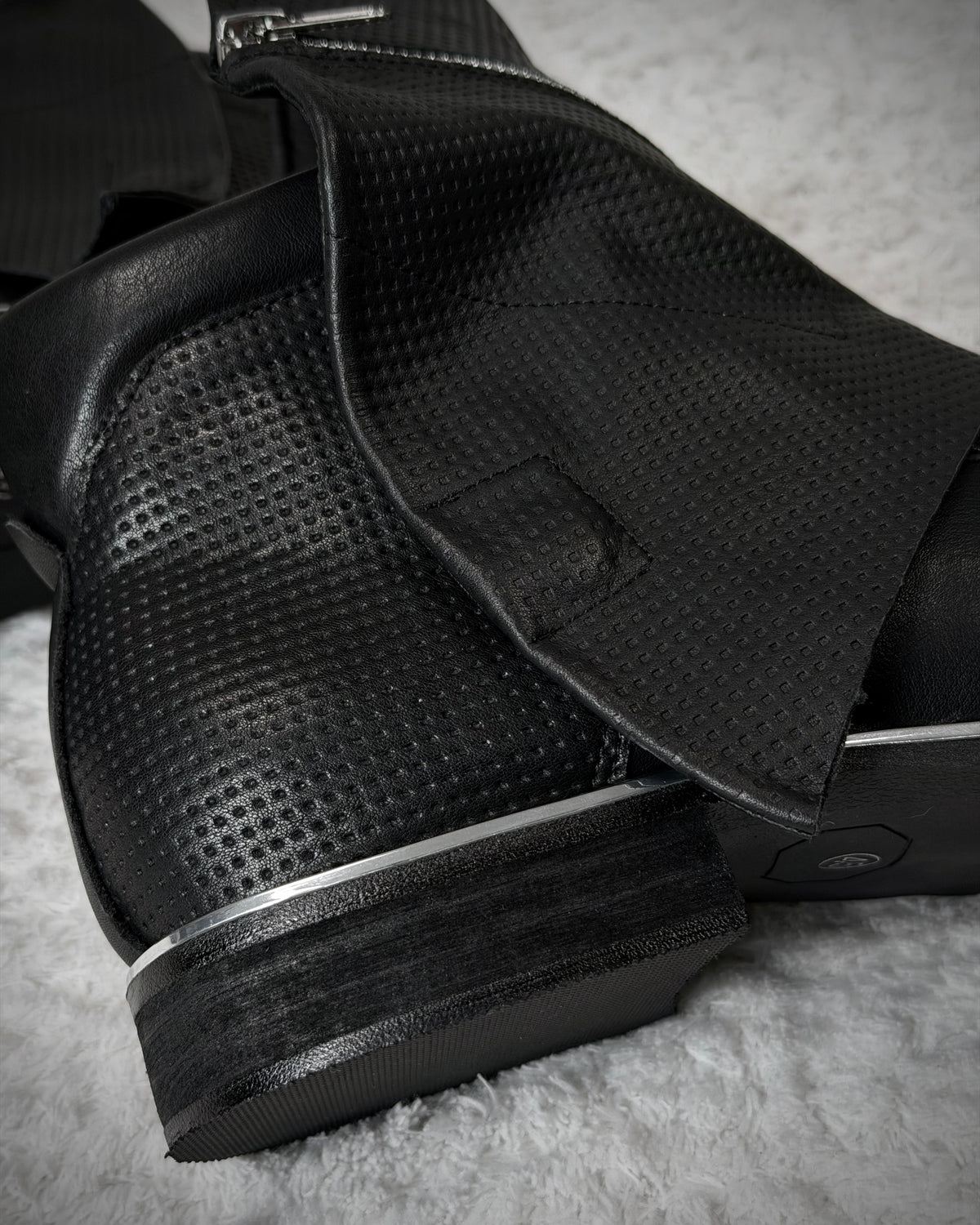 Grained Flap Over Leather Boots