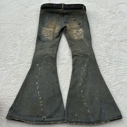 IfSixWasNine Mud Max Bell Bottom Pierced Flared Jeans