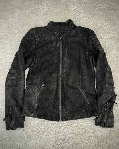Tigha Blistered Sheepskin Leather Jacket