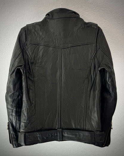 Glamb 3D Pocket Belted Leather Jacket