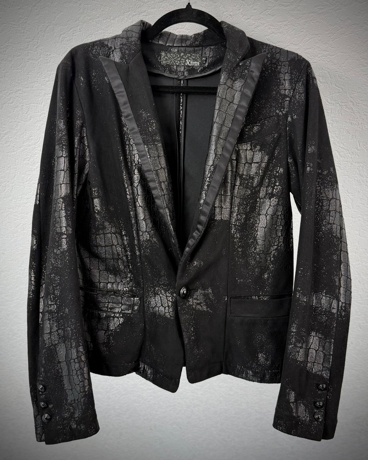 Xfrm Crocodile Waxed Peaked Blazer