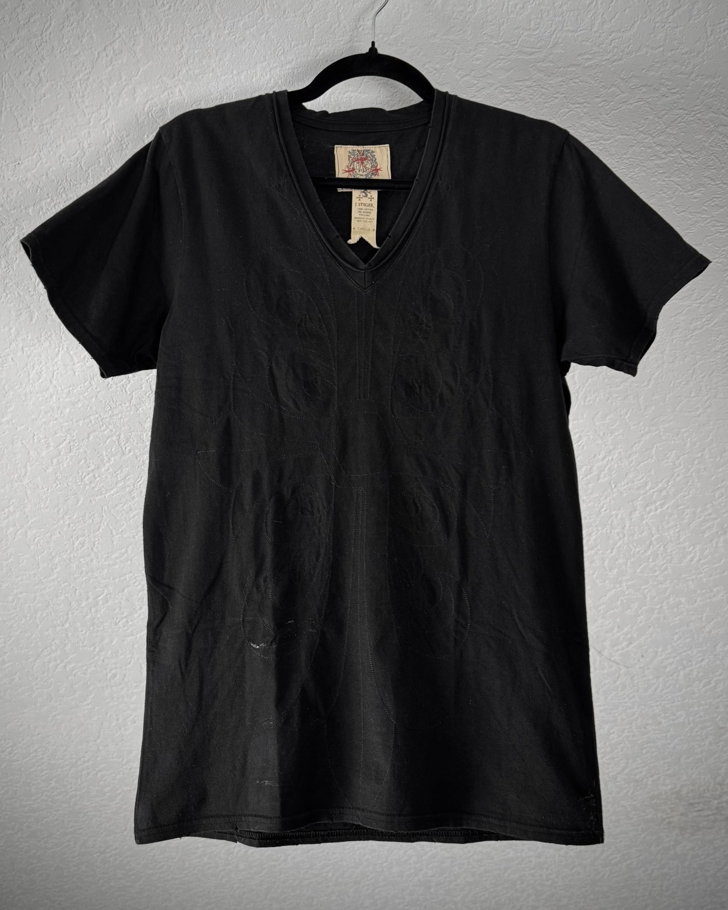 J. Steger Studded Leather Patches T-Shirt