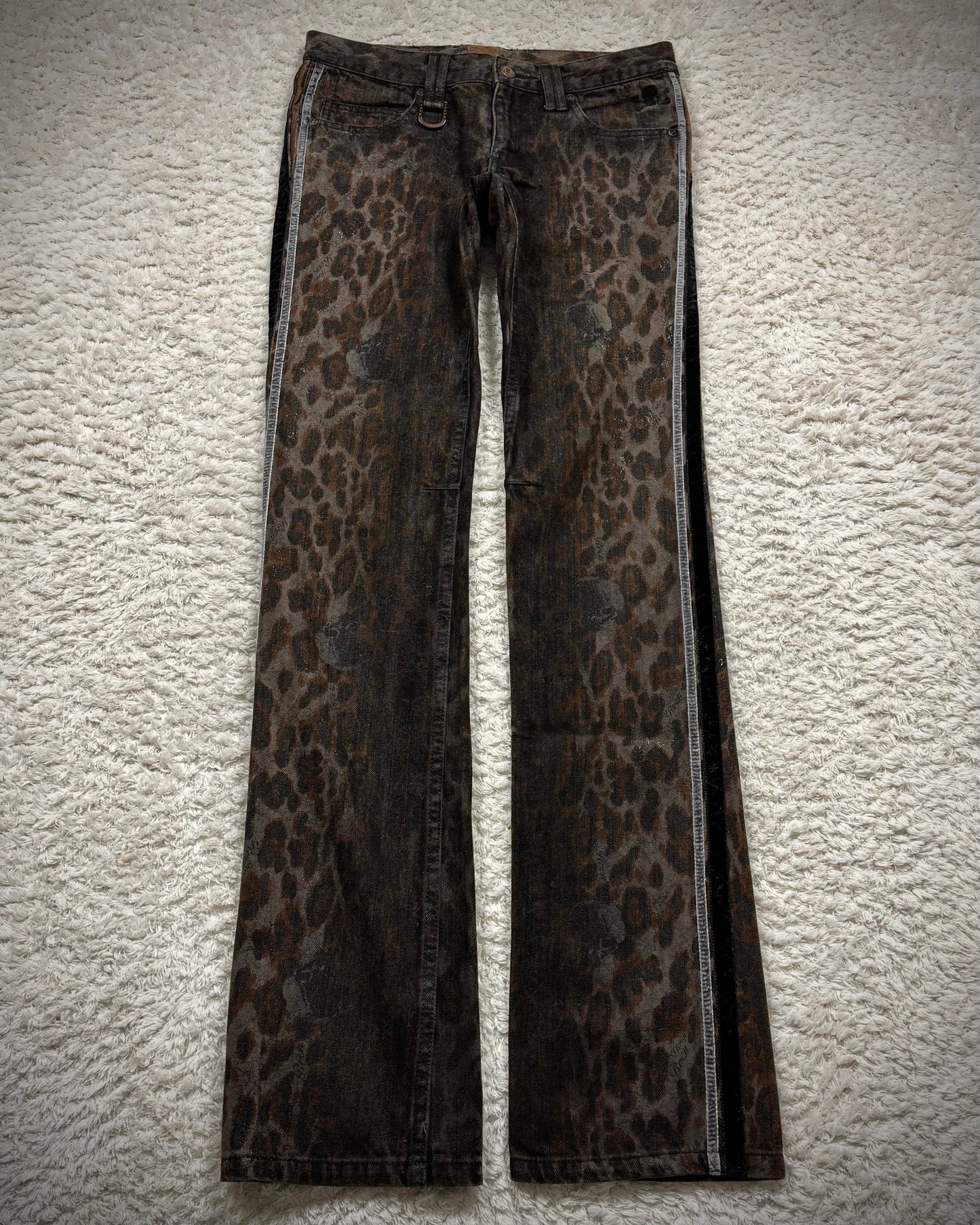 Roen Leopard Luster Slim Cut Jeans