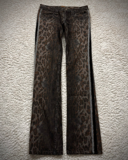 Roen Leopard Luster Slim Cut Jeans