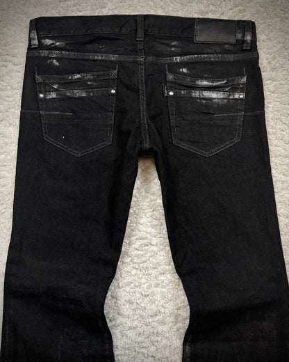 Tornado Mart Silver Faded Flared Jeans