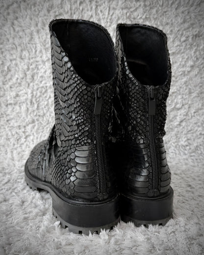 Bruno Premi Carved Python Textured Boots
